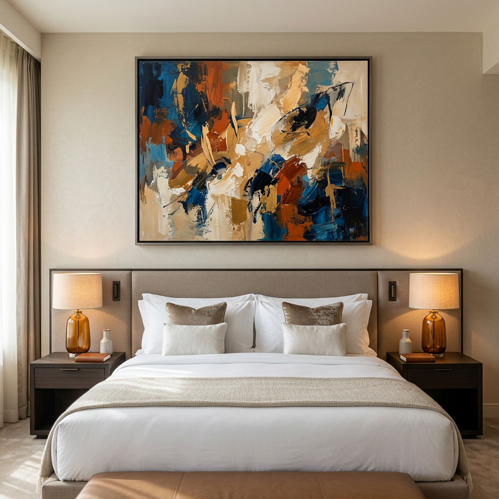 modern hotel room – abstract painting project