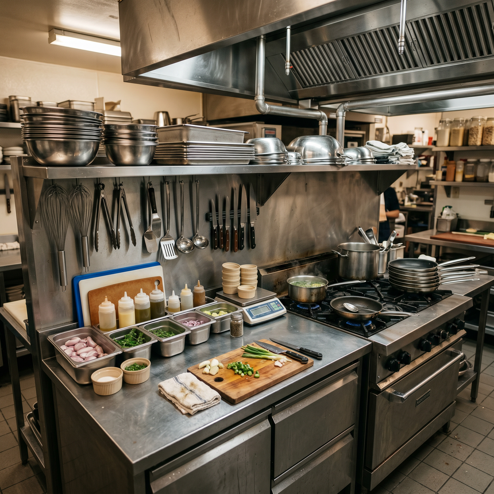 restaurant kitchen (cooking station detail)